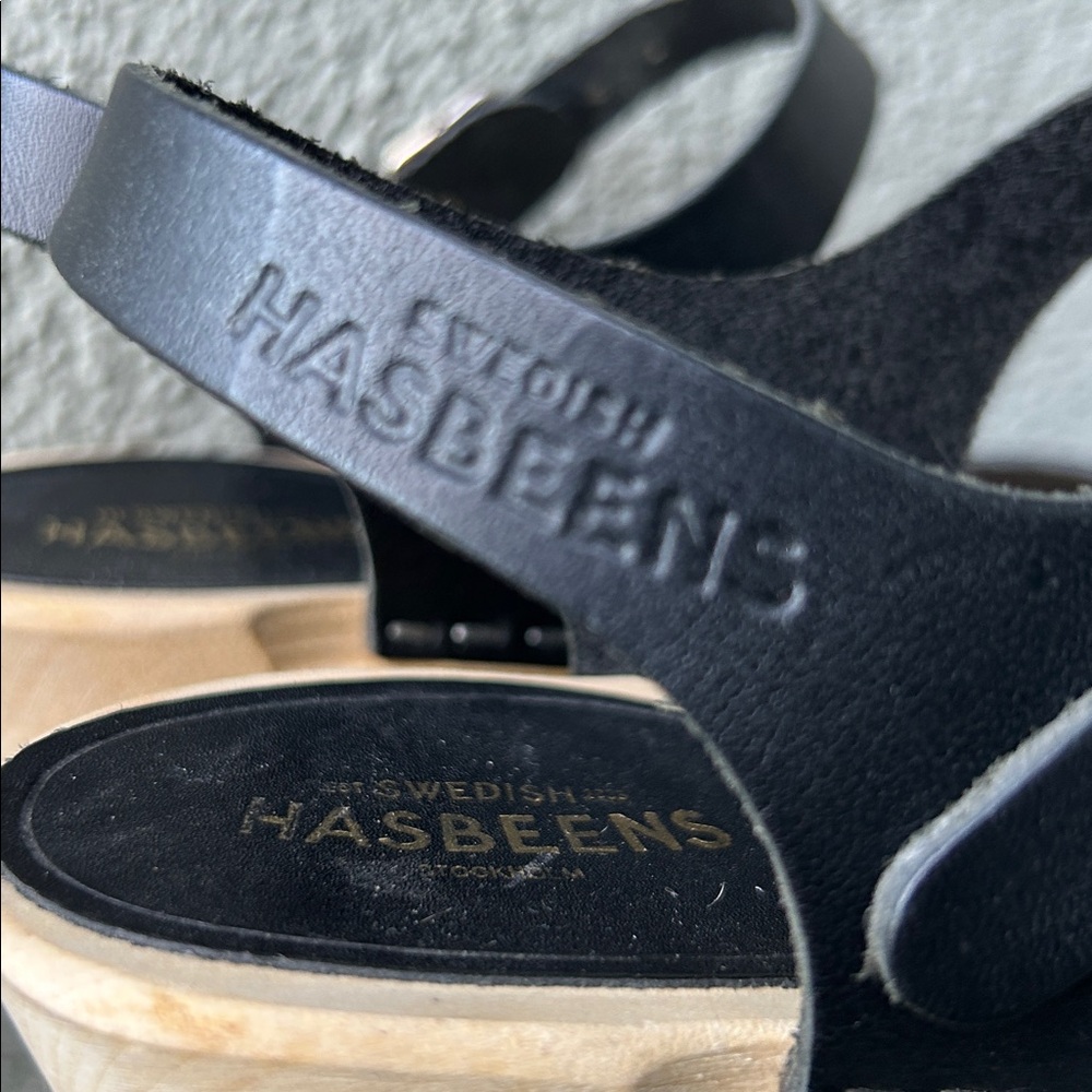Sweedish Hasbeens Mirja Clog Sandals Size 38 Bohemian Vacation Resortwear - Picture 8 of 14